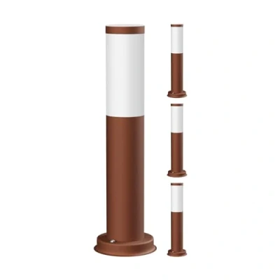 Image de ledscom.de 4 pièces Lumière de chemin/Borne d&#039;éclairage/Lampe jardin PORU pour l&#039;extérieur, IP44, 39 cm, brun, 1x E27 max. 40W