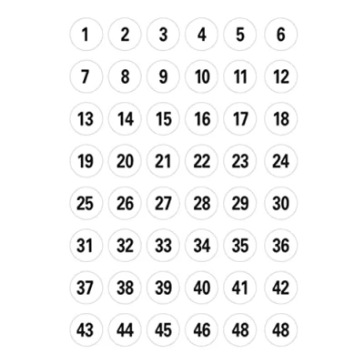 Image de HERMA Lot de 240 autocollants numérotés noirs 1 à Diamètre : 12 mm Grands mats Chiffres adhésifs Numéro maison en papier coller Blanc