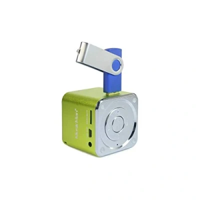 Image de MusicMan Mini Soundstation Enceinte Portable Lecteur MP3, USB, Prise en Charge de Carte MicroSD, 5 Heures Temps Lecture Batterie Rechargeable Idéal pour voyager (Vert)