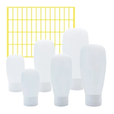 Image de HLIWS Portable Étanches Récipients,Flacon Vide Plastique givré et Rechargeable,6 Pieces(30ml,60ml,100ml,2 chacun),avec Étiquettes,pour Lotion etc