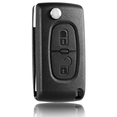 Image de FINTERRY Coque Clé Peugeot Citroen 2 Boutons Compatible pour 207 307 308 407 607 807 Expert Partner Boitier Citroen, TéLéCommande C2 C3 Picasso C4 C6 C8 DS3 DS4 Jumpy