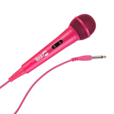 Image de Micro de Karaoké Filaire RockJam Microphone Unidirectionnel Dynamique avec cordon 3 mètres Rose
