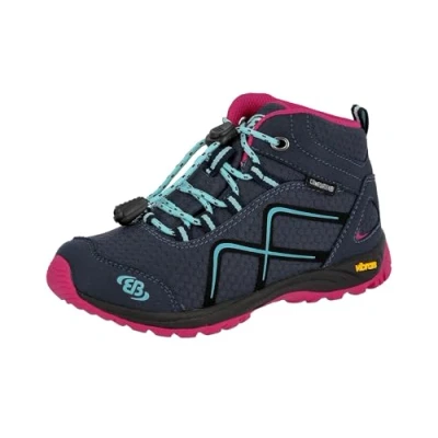 Image de Brütting Guide High Chaussure de Course Tout Terrain, Bleu Marine/Rose/Turquoise, 26 EU