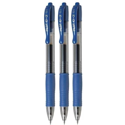 Image de Pilot G2 07 Lot de 3 stylos à bille rétractables encre gel Pointe 0,7 mm Largeur trait 0,39 Rechargeable BL 7