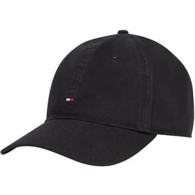 Image de Tommy Hilfiger Casquette Homme Flag Soft 6 Panel en Coton, Noir (Black), Taille Unique