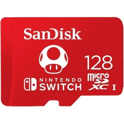 Image de SanDisk 128 Go, microSDXC, USH I Carte, pour les consoles Nintendo Switch, jusqu&#039;à 100 Mo/s Produit sous licence Nintendo, UHS I, Class 10, U3