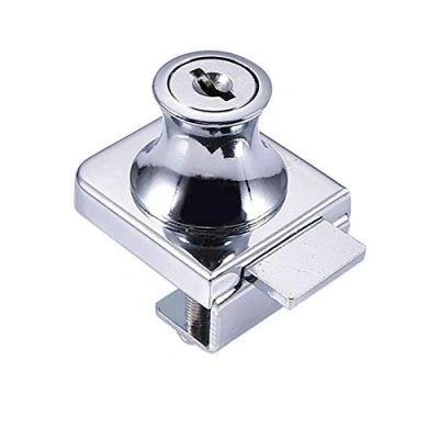 Image de Serrure de porte en verre,Serrure acier chromé,écran verre verrouillage,Serrure pour des portes vitrine avec, la 5 8mm foret avec 2 clés