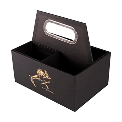 Image de Clairefontaine 116031C Une Boîte De Rangement Nomade Mixte Multifonctions en Carton couleur Noir 22 x 14 19 cm 2 Séparations amovibles Pot A Crayons Home Office Collection Flying Spirit