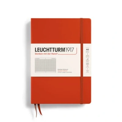 Image de LEUCHTTURM1917 367253 Carnet de notes Medium (A5), Couverture rigide, 251 pages numérotées, Fox Red, Quadrillé
