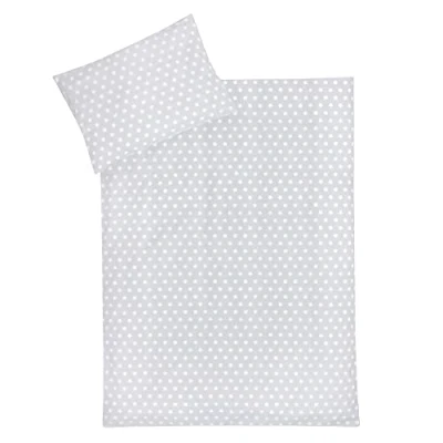 Image de Julius Zöllner Parure de lit pour Enfant 100% Coton Standard 100 by Oeko Tex Fabriqué en Allemagne Dimensions : x 135 + 40 60 cm Motif étoiles Gris