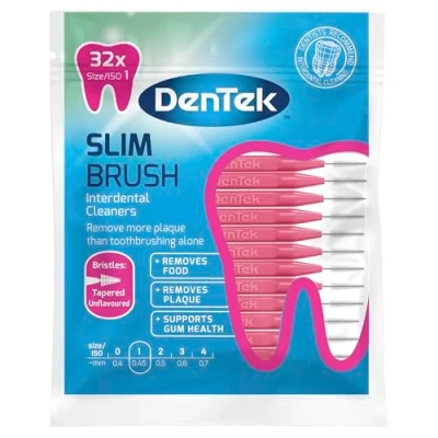 Image de DenTek Brosses interdentaires fines Poils effilés Non aromatisées 32 par paquet ISO 1 (0,45 mm)