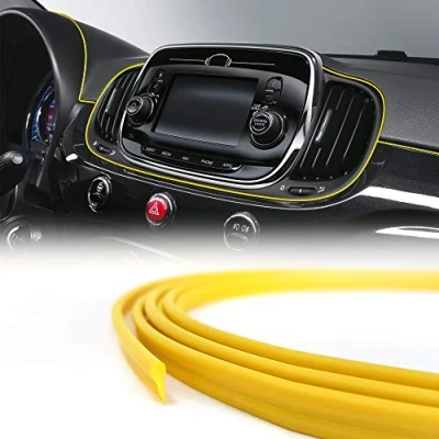 Image de 4R Quattroerre.it 19952 Trim Stripes Profil à Clipser pour intérieur de Voiture, Jaune, 3 mm x m