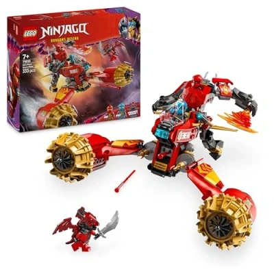 Image de LEGO Ninjago La Moto tempête du Robot de Kai Jeu Construction Ninja avec 3 minifigurines Dont NYA équipée 2 katanas d’Or Idée Cadeau d’Anniversaire pour garçon dès 7 Ans 71830