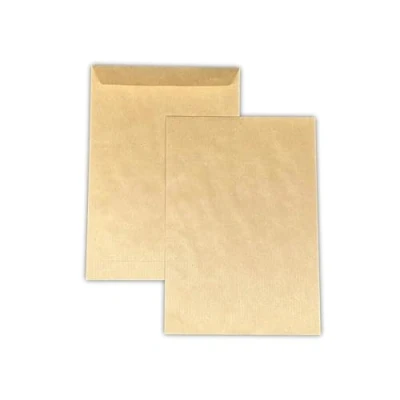 Image de Lot de 100 Grande Enveloppe Pochette Courrier A4 C4 papier kraft MARRON 90g format 229 x 324 mm brune auto adhésive fermeture bande autocollante siliconée UGENVC4M