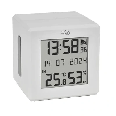 Image de TFA Dostmann WIFI Gateway TFA.me ID 01, 35.8103, pour Surveillance de Capteurs ID, avec Portail en Ligne TFA.me, Thermomètre Intérieur Affichage Température et Humidité, Blanc