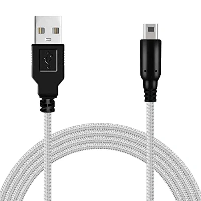 Image de OcioDual Cable Chargeur USB 1,5m Argent Tressé Compatible avec Ninten DSi,DSi XL,2DS,New 2DS XL,3DS,3DS XL,New 3DS,New 3DS XL Cordon de Charge Alimentation Conception Renforcée Anti Rayures Cord