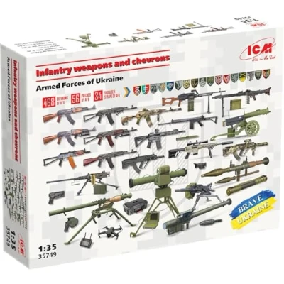 Image de ICM Infantry Weapons And Chevrons Armed Forces Of Ukrainemaquette Armes Ukraine icm35749 1:35 Maquette Char Promo Figurine Miniature