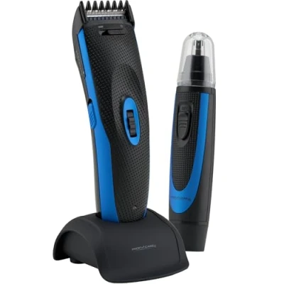 Image de Set 1 Tondeuse Rasoir à Cheveux, Barbe, Corps + pour Nez et Oreilles Proficare HSM/R 3052 Negro/Azul 330520