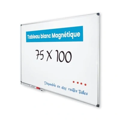 Image de Vivol Tableau blanc Magnétique 75x100 cm panneau Cadre en aluminium avec étagère à crayons feutre mural Mur 14 tailles effacable