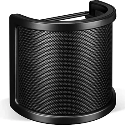 Image de Aokeo Filtre Anti Pop, Triple Maille métallique, Mousse et Couche d&#039;étamine pour Microphone Portable, Accessoires de Enregistrement Vocal, vidéos Youtube, Streaming