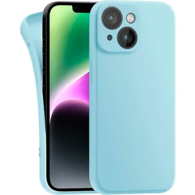 Image de MyGadget Coque Compatible avec Apple iPhone 14 Case TPU Souple &amp; Soft Cover Protection Extra Fine Légère Étui Coloré Anti Choc et Rayures Bleu Clair