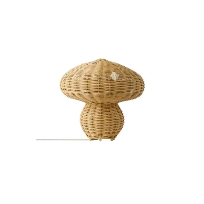 Image de Nordlux Lampe à poser Allie, rotin, forme champignon, brun naturel