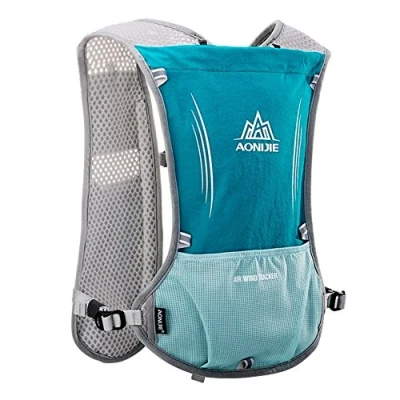 Image de AONIJIE 5L sac à dos d&#039;Hydratation de sport vélo pour Cyclisme/Excursion/Course avec porte bouteille d&#039;eau 1,5 L (Bleu clair)