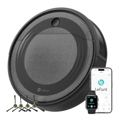Image de Lefant Robot aspirateur M310, 4500 Pa, Super Fin, avec Navigation de Distance précise, 150 Min, Filtre HEPA, Wi FI, idéal pour Les Poils d&#039;animaux, Tapis, sols durs