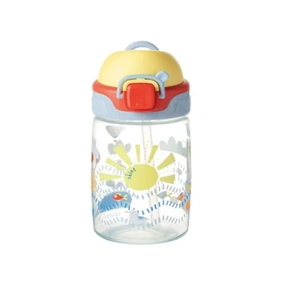 Image de Nuby Super Bouteille d&#039;eau avec paille Gobelet actif anti déversement pour tout petits 360 ml Poignée de transport Passe au lave vaisselle adapté les enfants 12 mois et plus