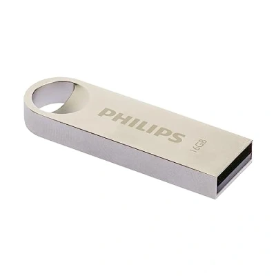 Image de Philips Moon Édition High Speed clé USB 2.0 16 Go pour PC, Ordinateur Portable, Stockage de données informatiques, Vitesse Lecture jusqu&#039;à 20 Mo/s, Aluminium, Porte
