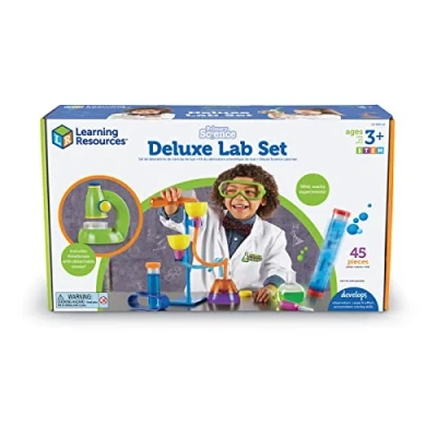 Image de Learning Resources Kit de laboratoire scientifique élémentaire luxe , 20 expériences scientifiques pour enfants, jouets STEM préscolaires, tubes à essai 3+