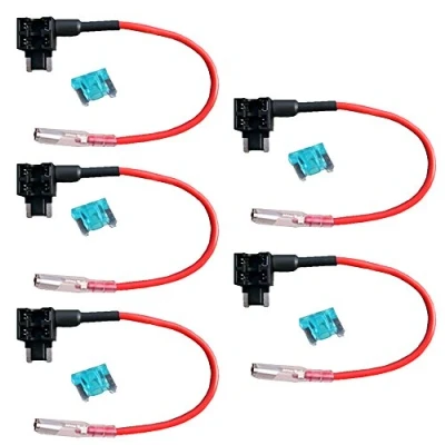 Image de Mintice 5 Pièces Voiture 12V 24V Ajouter Un Circuit Piggy Fusible du Robinet de Retour Porte Lame Style Profile Bas Add A 15A
