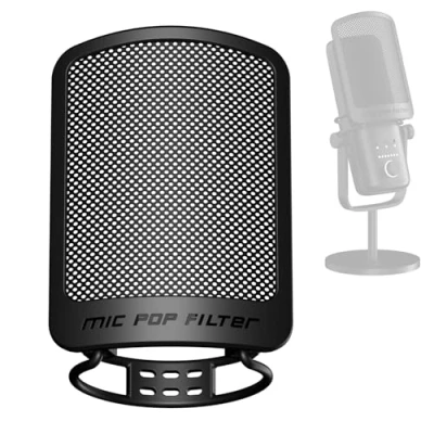 Image de AOKEO Filtre anti pop pour microphone enregistrement vocal, vidéos YouTube, streaming, compatible avec la plupart des microphones