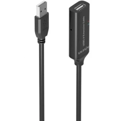 Image de Câble d&#039;extension USB 2.0 avec amplificateur Aisens Type A/MA/H 15 m Noir Neuf