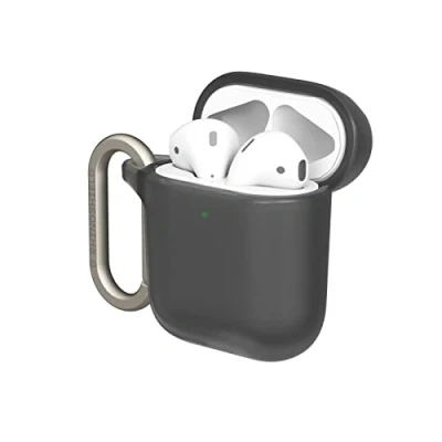 Image de RhinoShield Coque avec Mousqueton Compatible Apple [AirPods Séries 2/1] Protection de qualité Militaire Contre Les Chocs,résistante aux Rayures,Chargement sans Fil [Noir Classic, Standard Set]
