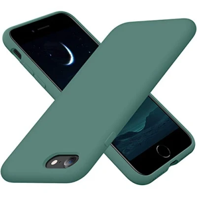 Image de Cordking Designed for iPhone SE Case 2022/2020, 7 8 Case,Silicone Ultra Slim Shockproof Phone with [Soft Microfiber Lining], 4.7 inch, Midnight Green