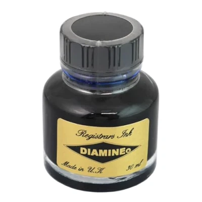 Image de Diamine Registrar&#039;s Flacon d&#039;encre 30 ml Bleu/noir