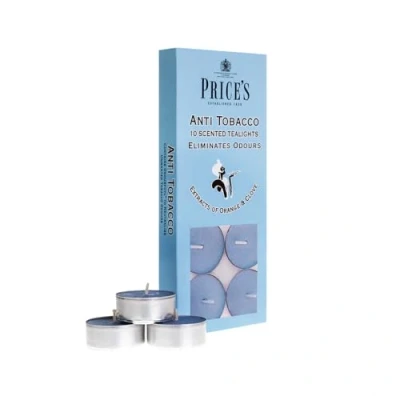 Image de Price&#039;s Lot de 10 bougies chauffe plat anti tabac Élimination des odeurs Fabriquées avec extraits d&#039;orange et clou girofle Parfum propre, frais qualité longue durée
