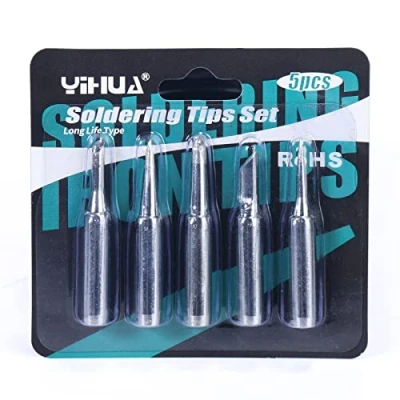 Image de YIHUA #1400 Lot de 5 pointes fer à souder sans plomb certifiées Long Life type(902 B, I, K, 3C, 3.2D) pour 926LED IV EVO 948D III 938BD I 995D+ 853AAA 939D+III 948DQ