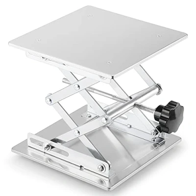 Image de Labasics Table Élévatrice de Laboratoire, Levage Plate Forme Laboratoire en Acier Inoxydable, 300 x mm, Hauteur Extensible 100 à 460 Poids Support 25 KG