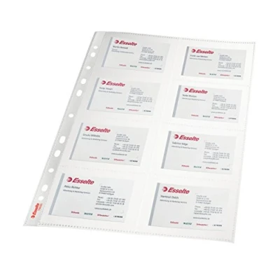 Image de Pochette perforée A4 ESSELTE Lot de 10 Polypropylène Transparent 160 cartes visite