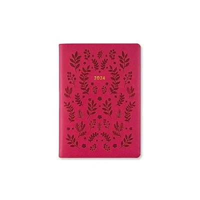 Image de Letts of London Woodland A6 semaine sur 2 pages multilingue Pink 2024