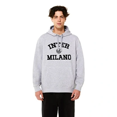Image de Inter FC Internazionale Milano S.p.A Sweat à Capuche, Unisexe, Adulte, Produit Officiel, Collection Back to Stadium, Nuances de Gris, XL
