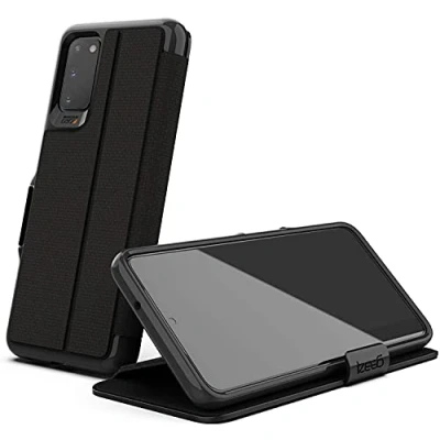 Image de Coque Samsung Galaxy S20 Similicuir Gear4 portefeuille Étui téléphone Noir Shockproof