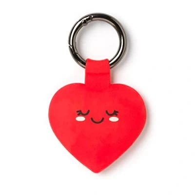 Image de Legami Porte clés AirTag, 3,8 x 5 cm, en silicone et métal Tema Heart Personnalisez votre appareil Protège sans entraver le signal