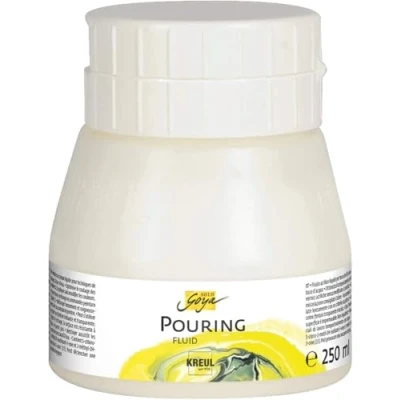 Image de Kreul 87205 Solo Goya Pouring Fluid, boîte de 250 ml, médium Liquide pour Les Techniques coulée, Base d&#039;eau, optimise l&#039;écoulement des peintures acryliques, Multicolor, Set Pièces