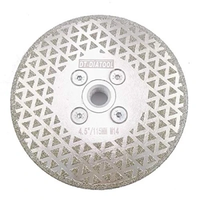Image de DT DIATOOL Disque Diamanté à Tronçonner et Meuler 115 mm x M14 Double Face Électroplaqué pour Pierre Marbre Carreaux Granit