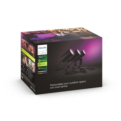 Image de Philips Hue White &amp; Color Ambiance LILY Kit 3 Spots 8W Anthracite, fonctionne avec Alexa, Google Assistant et Apple Homekit