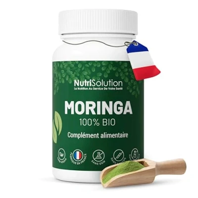 Image de NutriSolution Gélules de Moringa 100% Bio Superfood Riche en Multivitamines et Minéraux Poudre Feuilles Oleifera 90 Végétales Fabriqué France (1)