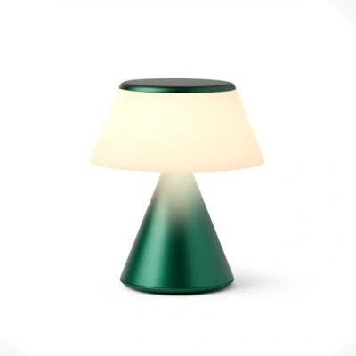 Image de Lexon Lampe de chevet tactile LUMA S, veilleuse sans fil avec variateur d&#039;intensité et synchronisation multi lampes, 9 couleurs LED, Rechargeable, Aluminium Vert Sombre